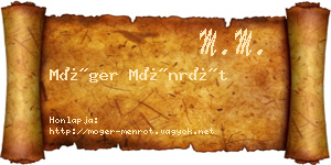 Móger Ménrót névjegykártya